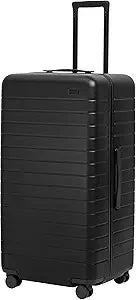 Large Trunk Luggage, 31 Inch Hardside Suitcase with Spinner Wheels, Lightweight & Durable, TSA Lock, Ideal for Long Trips, Jet Black